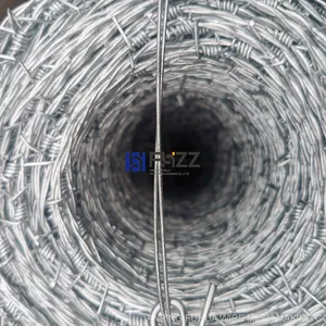 Galvanized Barbed Wire Double Twisted Strands 4 Barbs Wire Gauge 16 Length 500 Meters thumbnail-4