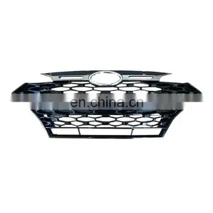 Front Honeycomb Grill Auto Parts Car Front Grill Radiator Mesh Chrome Black Frame Style for Hyundai Elantra 2019-2021 thumbnail-3