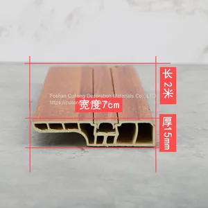 Baseboard Wholesale Corner Line 7cm PVC Anchor Line With Nail Cover Strip Floor Wood Grain Black and White Grey Closing thumbnail-3