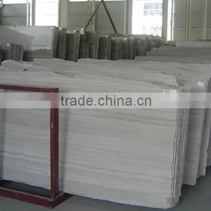 Good Price Natural Polished White Wooden Vein Marble Tiles thumbnail-4