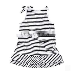 2015 the Latest Design Custom Girl's Classic Stripe Dress Princess Dress Casual China Supplier / Dress Cute Summer Girls' Dress thumbnail-3