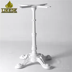 European Classic Antique White Cast Iron Metal Table Base Frame With Powder Coating on Sale thumbnail-2