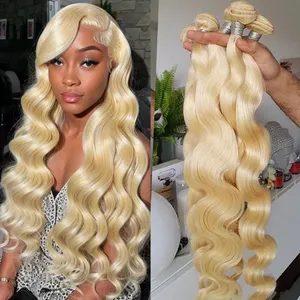 Blonde Body Wave Bundle 100% Human Hair Virgin Hair Can be Colored thumbnail-1