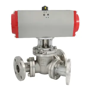 Powder Conveying Specialized Pneumatic Y-Type Ball Valve, Full Bore Design With No Dead Space for Clean Media thumbnail-1