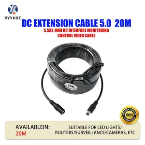 DC5.0 Male and Female 12V Router Camera Adapter LED Light Strip Car Equipment Power Extension Cable 20-meter Plug thumbnail-1
