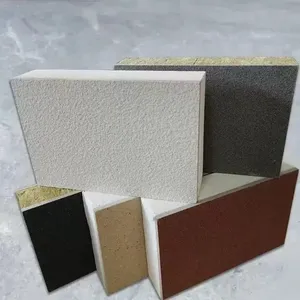 Multi Core EPS Rock Wool Thermal Insulated Integrated Decorative Panel Water-in-Sand Stone Texture ETICS EIFS Facade Cladding thumbnail-2