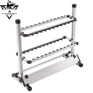 12/24 Grid Aluminium Fishing Rod Holder Fishing Pole Storage Rack Modular Aluminum Profile Fishing Rod Organizer thumbnail-1
