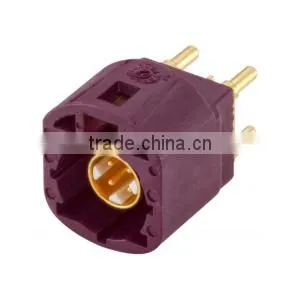 w. Housing D Coding Bordeaux Violet Color 4 Pin Plug Straight PCB Mount High Speed Data HSD Connector thumbnail-1