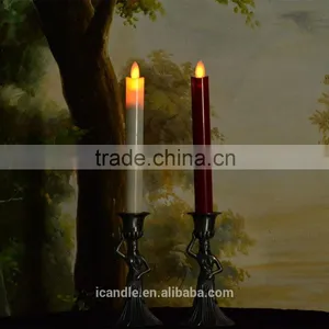 Ivory Wax Led Moving Flame Battery Powered Taper Candles thumbnail-4