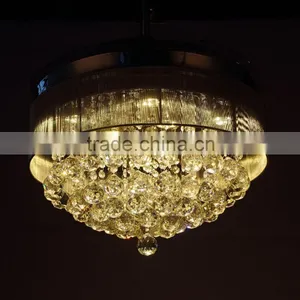 Best Selling Invisible Blade Ceiling Fan Light With Crystal 220v thumbnail-4