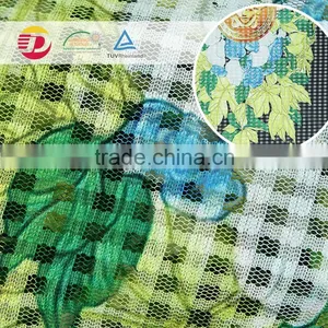 Top Quality Green Plant 100% Polyester Print Lace Fabric for Curtain thumbnail-5