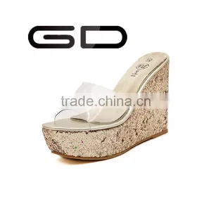 GDSHOE Ladies Open Toe Wedge Heels Sandal Slippers thumbnail-1