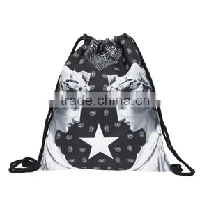 High Quality 3D Printed Bandana Statue Cool Custom Microfiber Drawstring Bag thumbnail-1