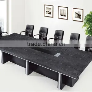 Hot Sale High Quality Modern Latest Style With Wire Management Aluminum Decoration Wooden Conference Desk Meeting Table thumbnail-1