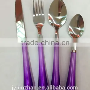 Purple Color Handle Cutlery Sets With Stainless Steel Material, Cheap Price thumbnail-2