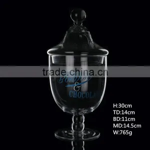 Hot Sale Handmade Two Layer Glass Candy Storage Jar thumbnail-2