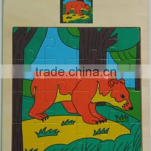 Hot Selling Educational Wooden Toys Bear Plane Puzzle thumbnail-1
