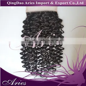 7A Grade Peruvian Curly Lace Closure,virgin Human Hair Closure,Free Middle and 3 Part 4*4 Can be Dyed DHL Free Shipping thumbnail-3
