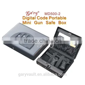Wholesale- MD500 Micro Vault Digit Code Jewelry Car Gun Portable Security Storage Mini Steel Safe Box Mini Ipad Safe / Gun Vault thumbnail-1