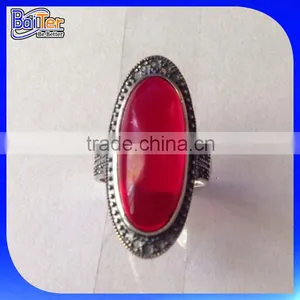 Wholesale Women's Antique 925 Sterling Thailand Silver Ring With Carnelian thumbnail-1