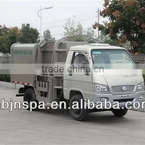 Foton Sealed Self-unload Small Garbage Truck for Sale thumbnail-1