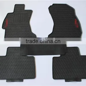 PVC Latex Foot Mat Car Floor Mats for Subaru Forester Complete Set (Black) thumbnail-2