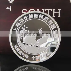 Newly Chinese Company Listing Using Commemorative AG 999 Silver Coin With Luxury MDF Wooden Box thumbnail-1