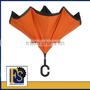 Inside Out Inverted Upside Down Double Layers Windproof Umbrella thumbnail-3