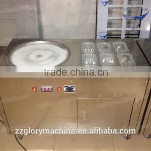 Multi-functional Flat Single Pan With 6 Toping Pans Fried Ice Cream Machine for Sale thumbnail-3