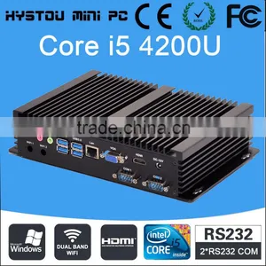 Fanless Linux Mini pc i5 Desktop With Wifi,small Embedded pc X86 4G RAM and 128G SSD Aluminum Case pc thumbnail-1