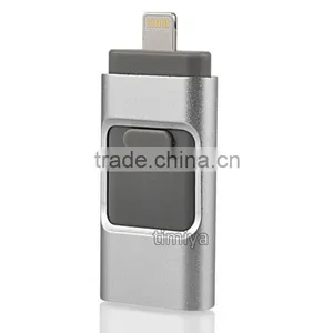 3 in 1 OTG USB Flash Drive 8 Pin/mirco USB Connector for IOS,for Mac, Android, Smartphones, PC (Silver-8GB) thumbnail-2