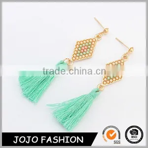 Popular Fashion Women Gold Earrings Designs Bead Earring Tassel Earrings thumbnail-1
