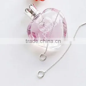 925 Sterling Silver Circle Charm Long Dangle Thread Line Threader Earrings thumbnail-3