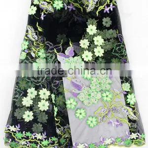 29328 Gorgeous Purple French Lace With 3D Flower for Uniform thumbnail-3