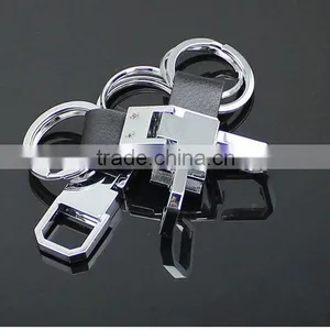 Car Leather Keychain /cheap Car Leather Keychain With Double Ring thumbnail-2