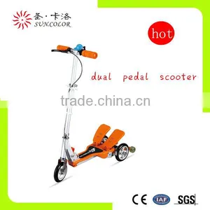 New Products Three Wheel Dual Pedal Scooter for Wholesale thumbnail-1