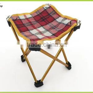 Plaid Cheap Outdoor Folding Stool/Aluminum Tube Compact Fishing Stool thumbnail-2
