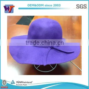 2015 Hot Sale Splicing Women's Graceful Wool Felt Wide Brim Hat thumbnail-1