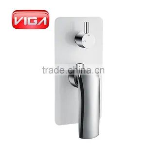 Bathroom Concealed Shower Mixer White and Chrome thumbnail-1