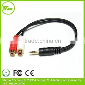 Stereo 3.5 Male to 2 RCA Female Y Adapter Cord Converter Jack Audio Cable thumbnail-1