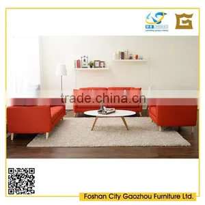 Classic Simple Design Nordic Style Wooden Sectional Sofa With Tufted Back Cushions for Home Furniture thumbnail-2