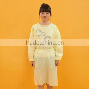 Spunlace Nonwoven Yellow Impervious Disposable Isolation Gowns thumbnail-1