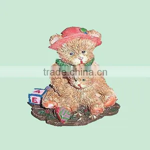 Cute Bears Figurine Pink Hat Toys Resin thumbnail-1