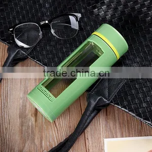 Best Sale Drinking 500 ml Green Sport Glass Water Bottle With Fruit Infuser thumbnail-5