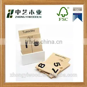 Tabletop Decoration Elegant Handmade Custom Wooden Perpetual Calendar thumbnail-2