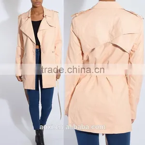 High Quality Belt Waist New Model Design Wind Coat thumbnail-1