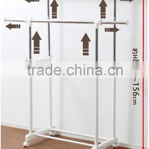 Double Adjustable Height & Double Bar Clothes Hanging Stand Garment Rack thumbnail-1
