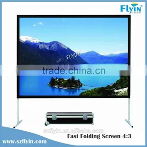 High Quality ! Front and Rear Easy Folding Screen With Wheel WFlight Case Projector Screen thumbnail-1