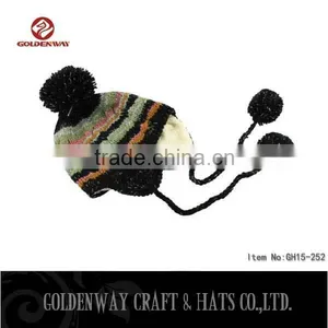 Wholesale Custom Knitted Pom Beanie Hat thumbnail-1