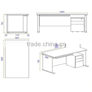 Contemporary Office Computer Desk With MDF Top Board thumbnail-2